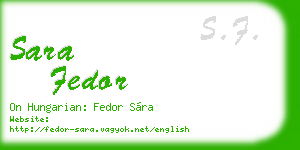 sara fedor business card